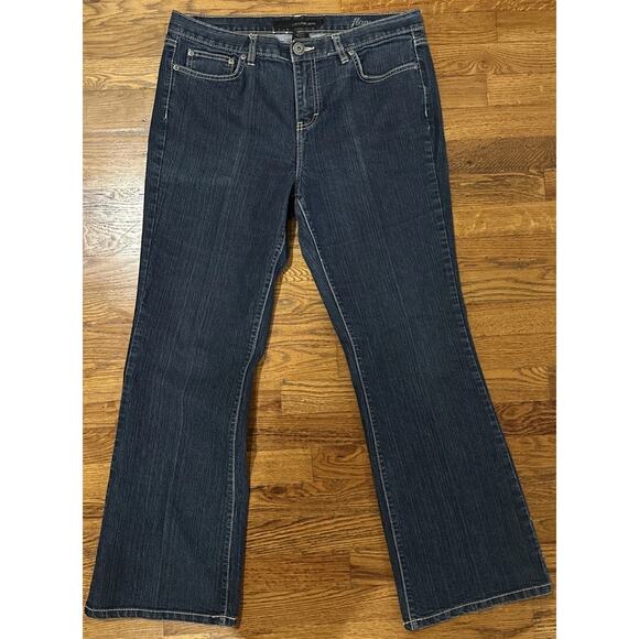 Calvin Klein Flare Leg Blue Jeans Dark Wash Denim Comfort Stretch Size 14/32 - Picture 2 of 11